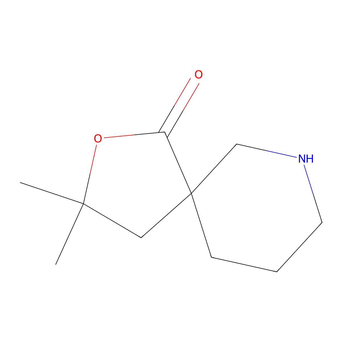 3,3-Dimethyl-2-oxa-7-azaspiro[4.5]decan-1-one molecular structure, CAS 1263283-85-7