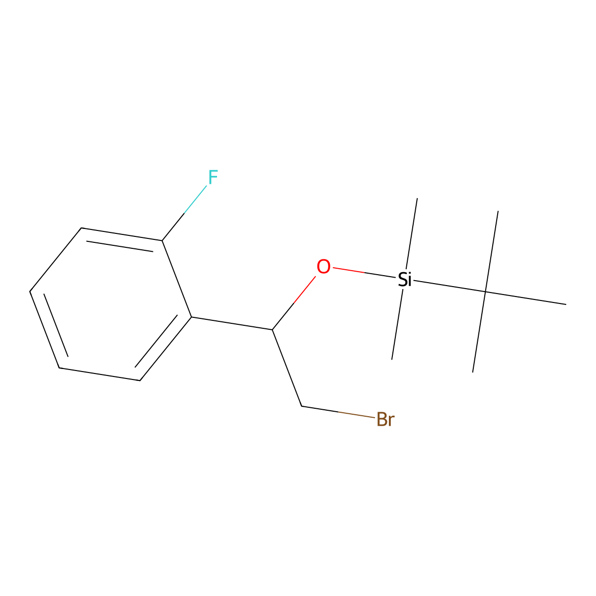 (R)-(2-bromo-1-(2-fluorophenyl)ethoxy)(tert-butyl)dimethylsilane molecular structure, CAS 1263284-18-9