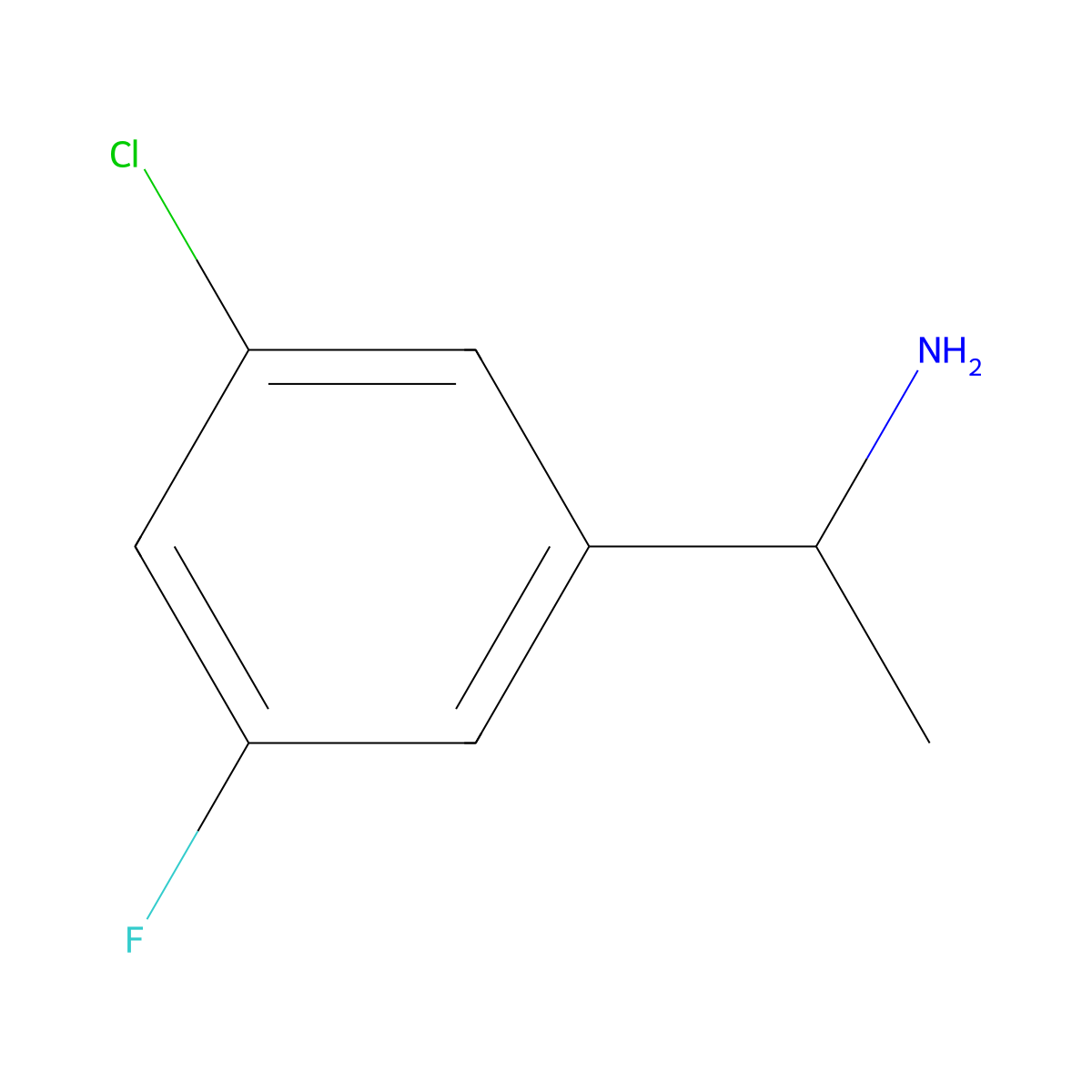 1-(3-Chloro-5-fluorophenyl)ethan-1-amine molecular structure, CAS 1263284-21-4