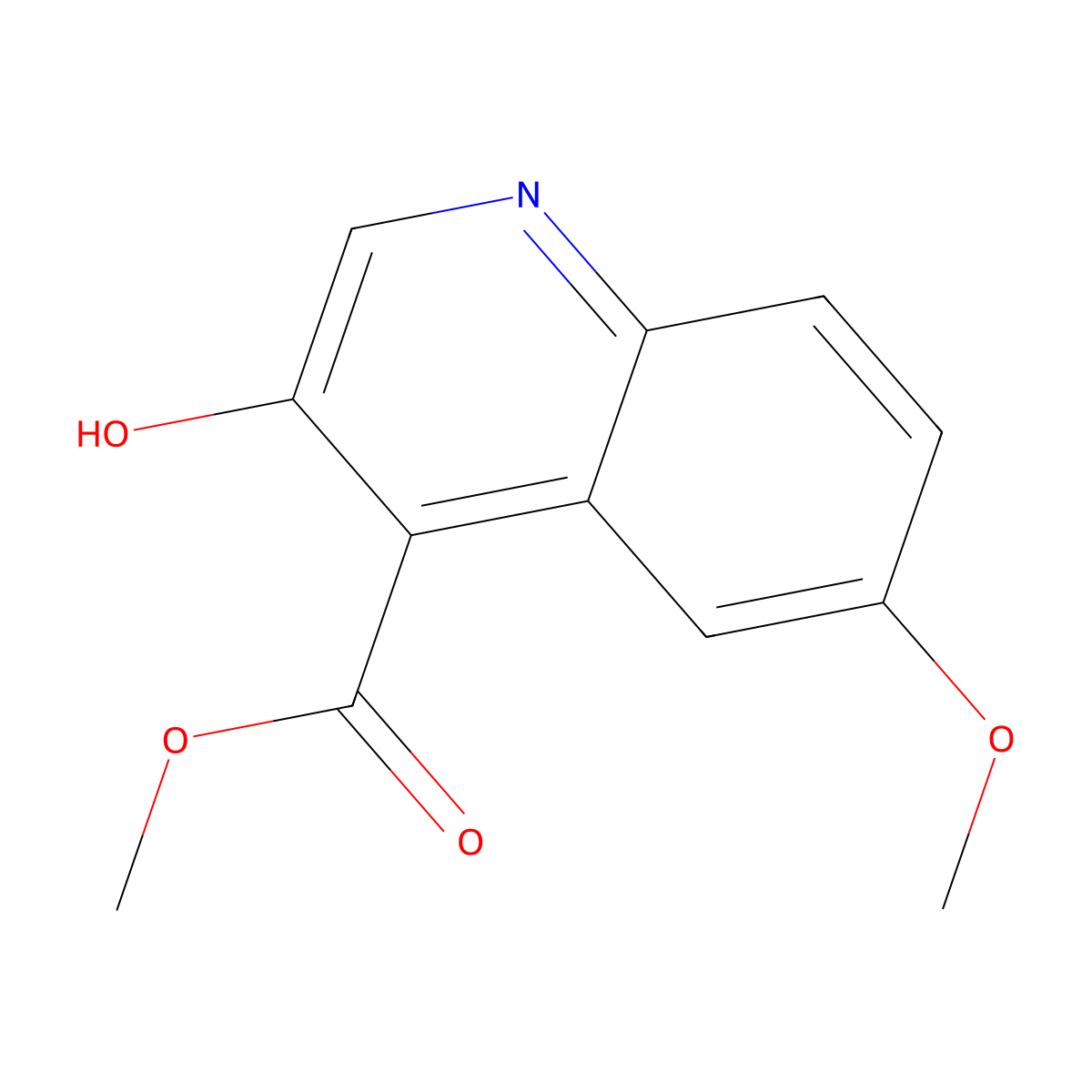 Methyl 3-hydroxy-6-methoxyquinoline-4-carboxylate molecular structure, CAS 1263284-48-5