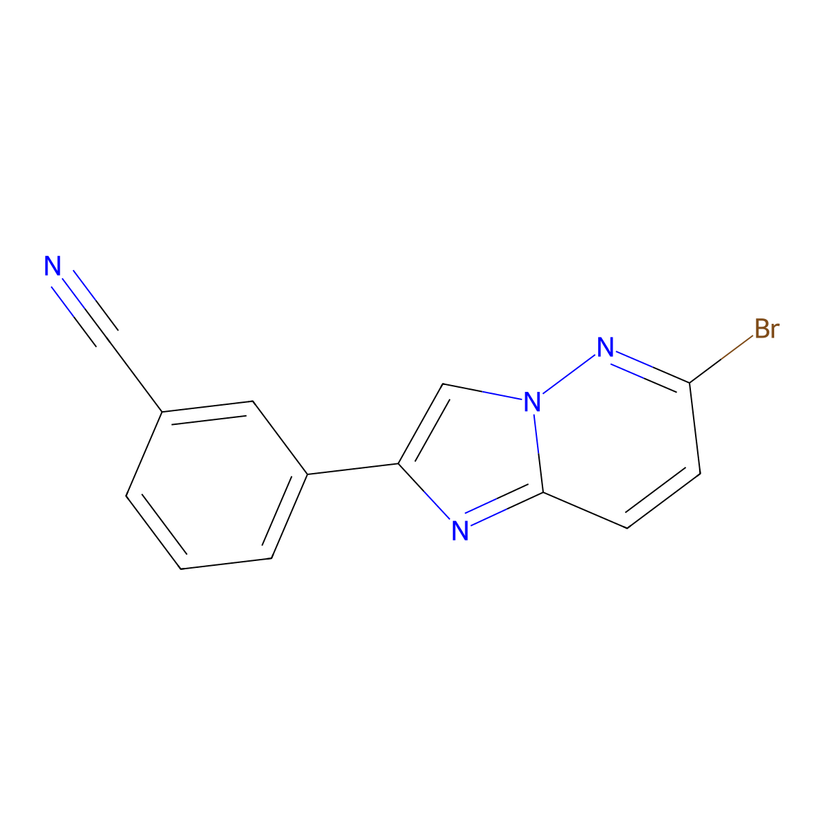 3-(6-Bromoimidazo[1,2-b]pyridazin-2-yl)benzonitrile molecular structure, CAS 1263284-55-4