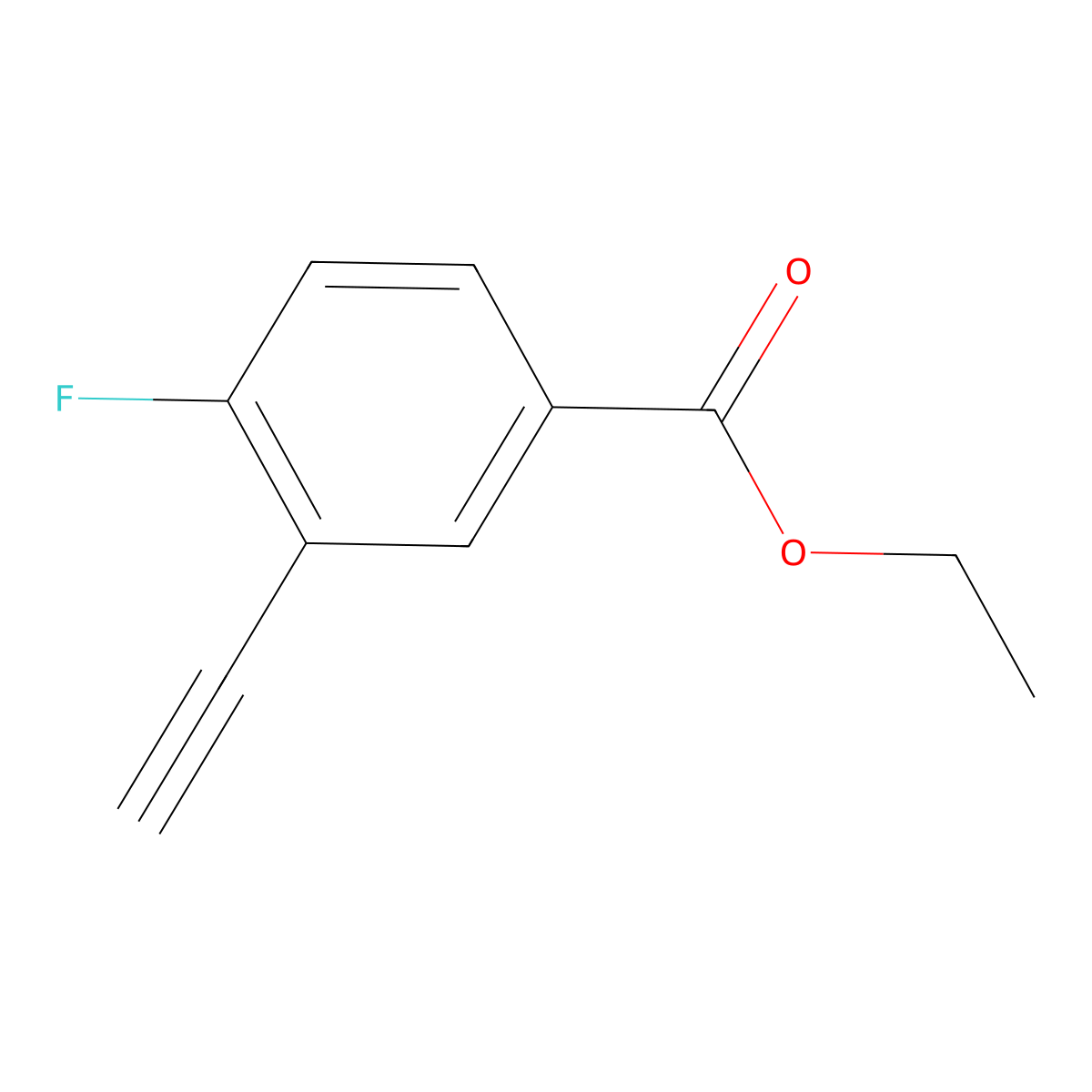 Ethyl 3-ethynyl-4-fluorobenzoate molecular structure, CAS 1263284-56-5