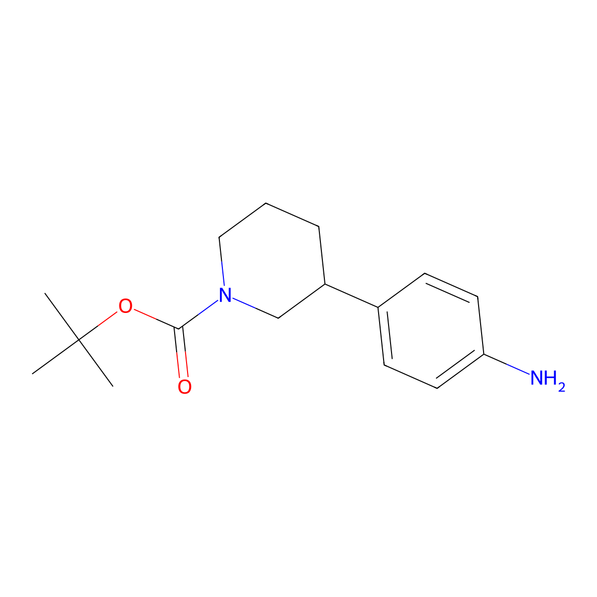 (R)-tert-butyl 3-(4-aminophenyl)piperidine-1-carboxylate molecular structure, CAS 1263284-59-8