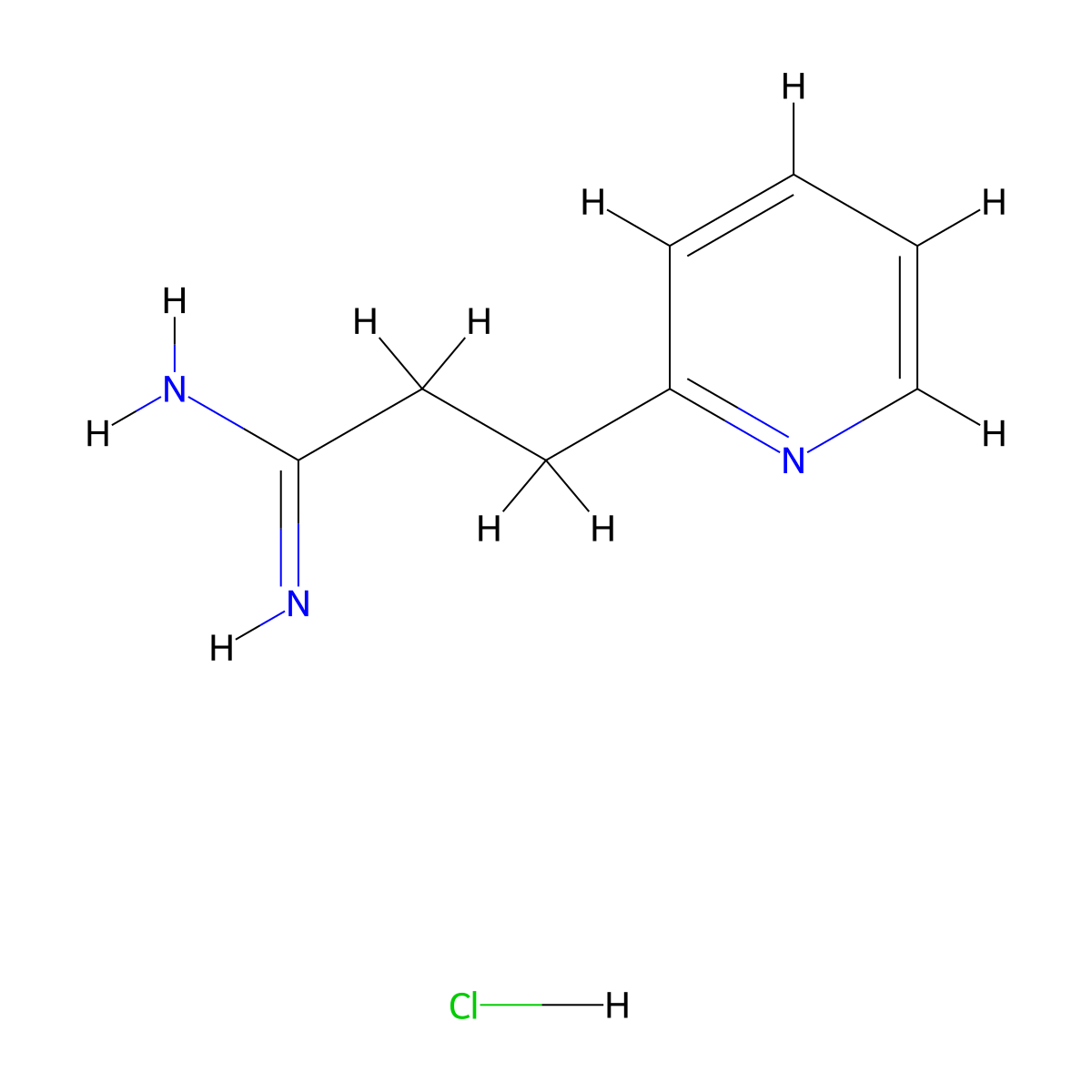 3-(Pyridin-2-yl)propanimidamide hydrochloride molecular structure, CAS 1263284-76-9