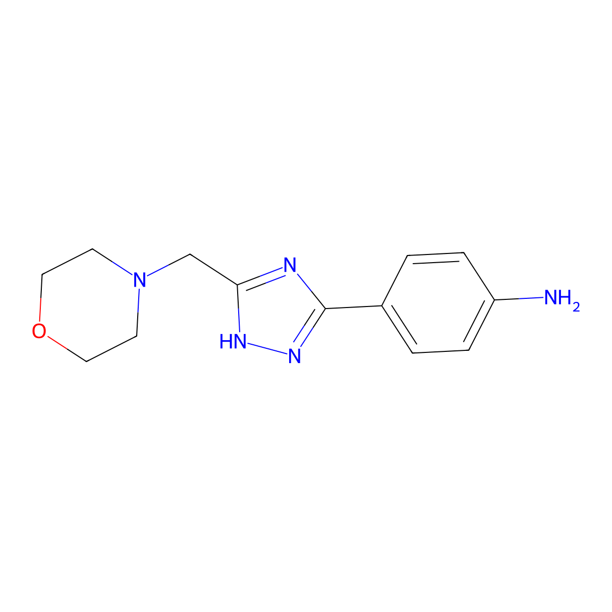 4-(5-Morpholin-4-ylmethyl-4h-[1,2,4]triazol-3-yl)phenylamine molecular structure, CAS 1263285-13-7