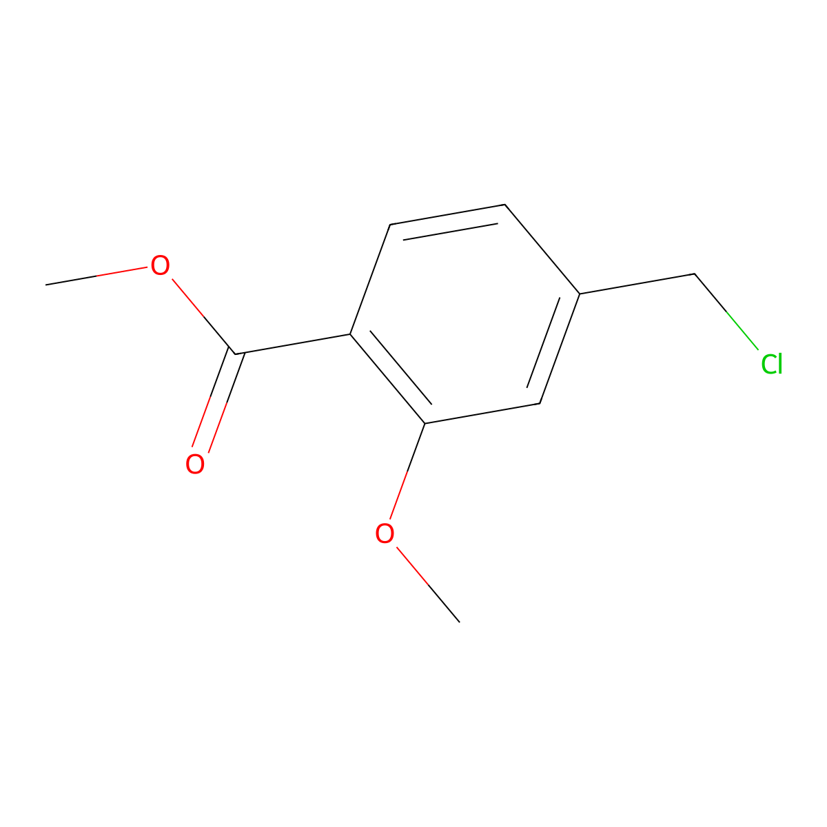 Methyl 4-(chloromethyl)-2-methoxybenzoate molecular structure, CAS 1263285-16-0