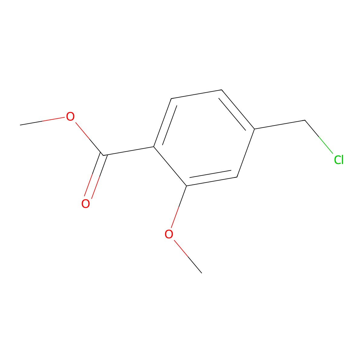 Methyl 4-(chloromethyl)-2-methoxybenzoate molecular structure, CAS 1263285-16-0
