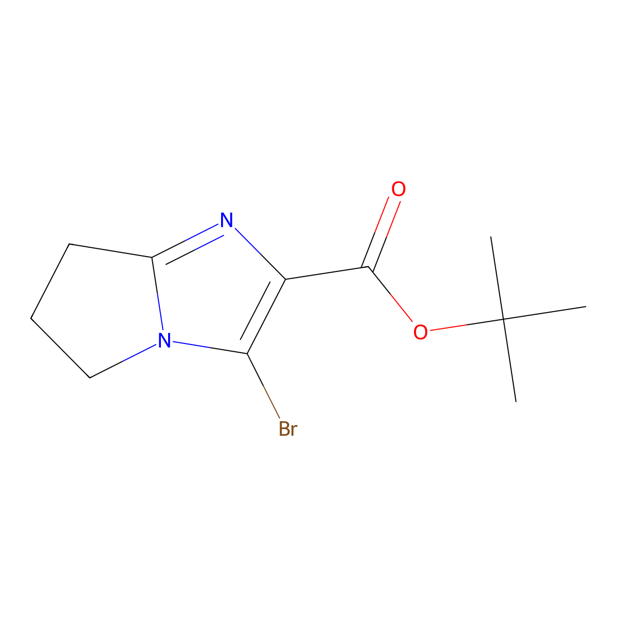 tert-butyl 3-bromo-6,7-dihydro-5H-pyrrolo[1,2-a]imidazole-2-carboxylate molecular structure, CAS 1263285-53-5