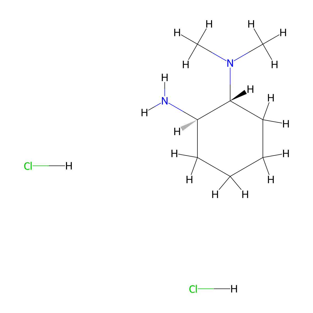 (1R,2R)-N1,N1-Dimethylcyclohexane-1,2-diamine dihydrochloride molecular structure, CAS 1263285-80-8