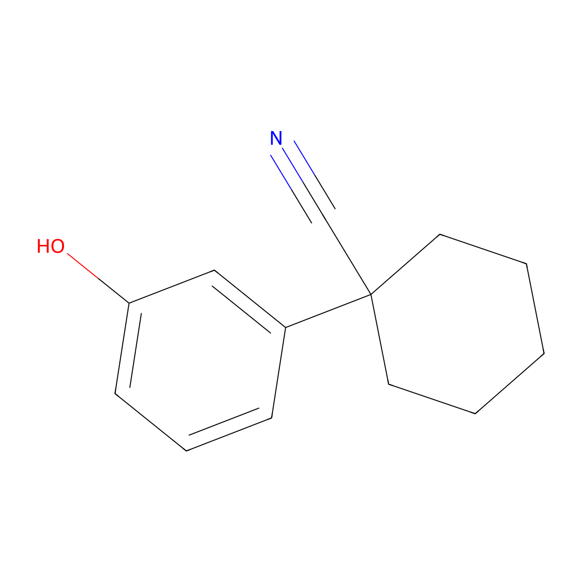 1-(3-Hydroxyphenyl)cyclohexanecarbonitrile molecular structure, CAS 1263285-86-4