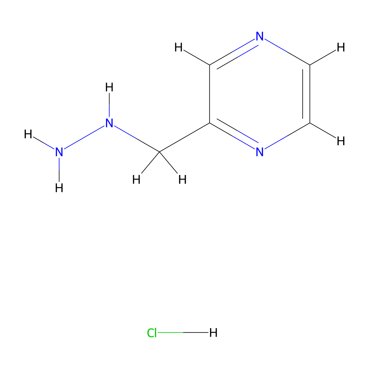 2-(Hydrazinylmethyl)pyrazine hydrochloride molecular structure, CAS 1263285-94-4