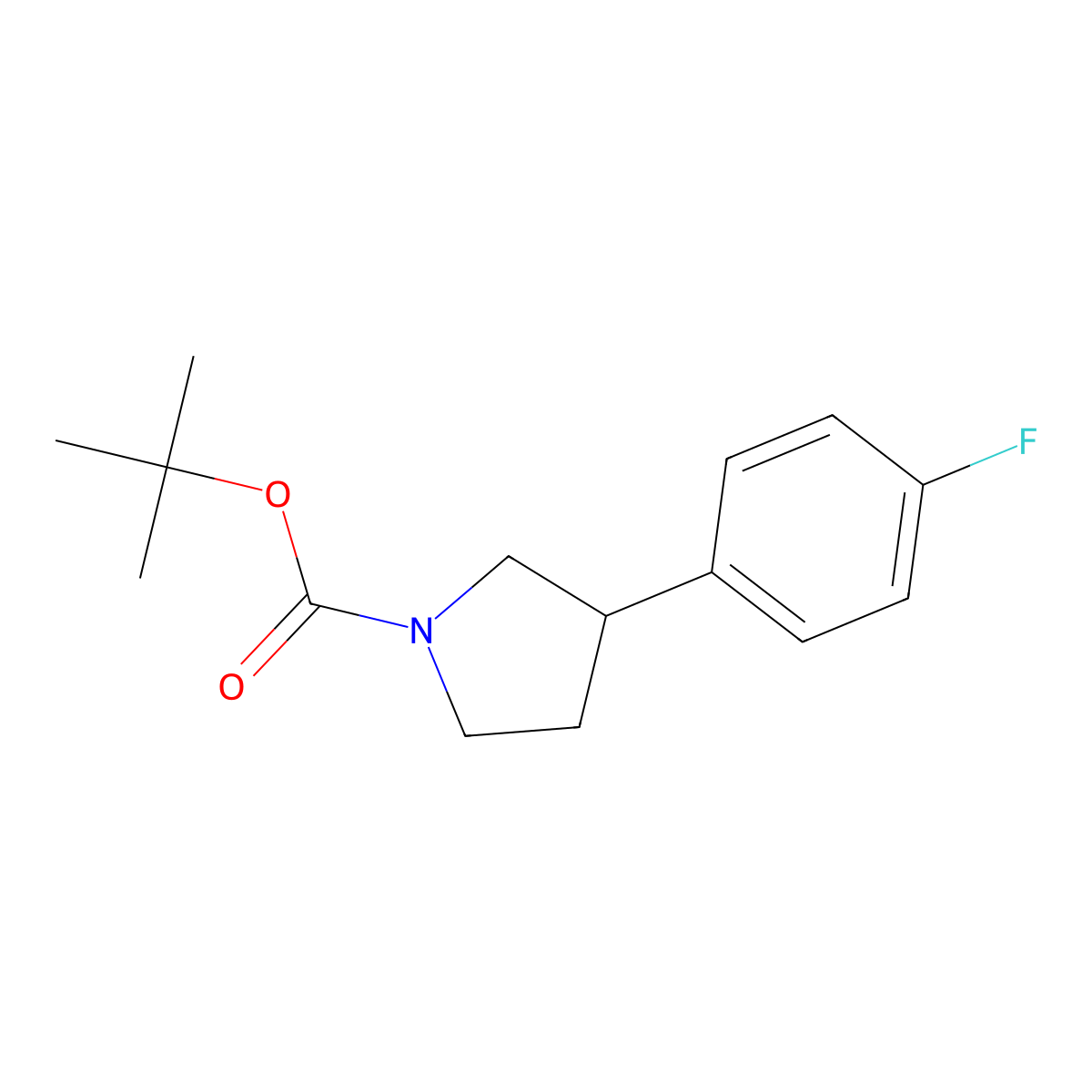 Tert-butyl 3-(4-fluorophenyl)pyrrolidine-1-carboxylate molecular structure, CAS 1263285-96-6