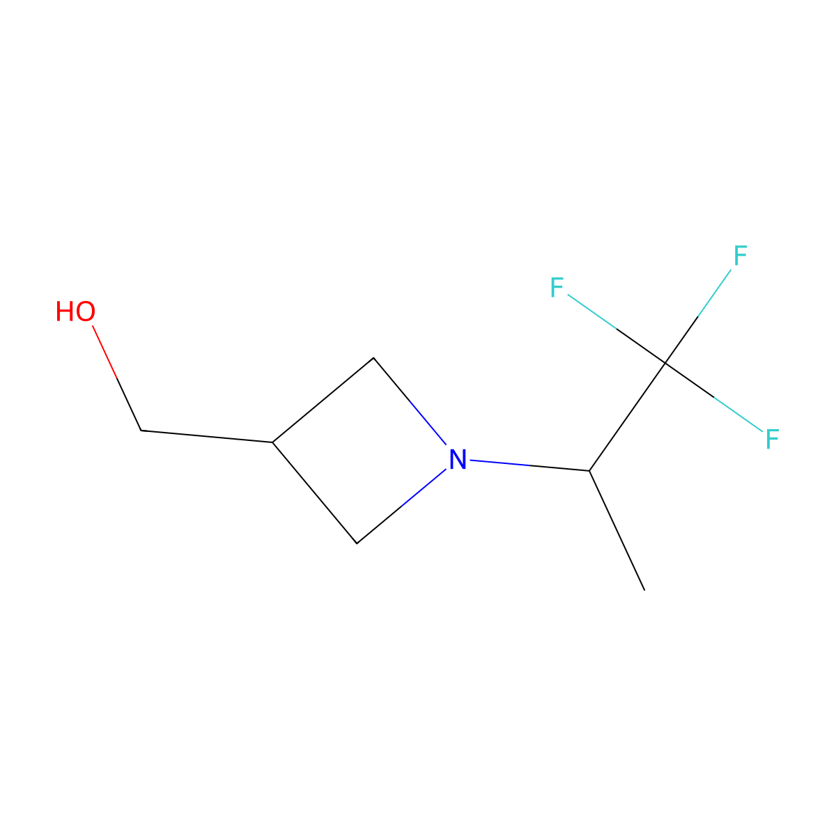 [1-(2,2,2-Trifluoro-1-methyl-ethyl)-azetidin-3-YL]-methanol molecular structure, CAS 1263285-99-9