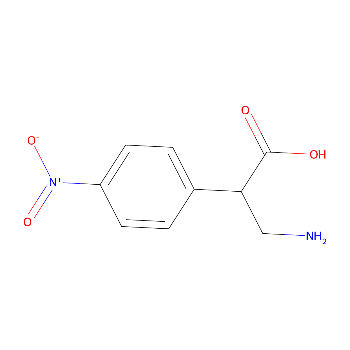 (2R)-3-amino-2-(4-nitrophenyl)propanoic acid molecular structure, CAS 1263286-01-6