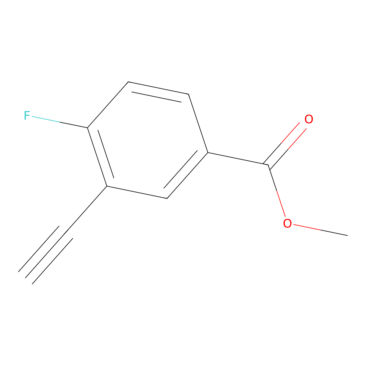 Methyl 3-ethynyl-4-fluorobenzoate molecular structure, CAS 1263286-05-0