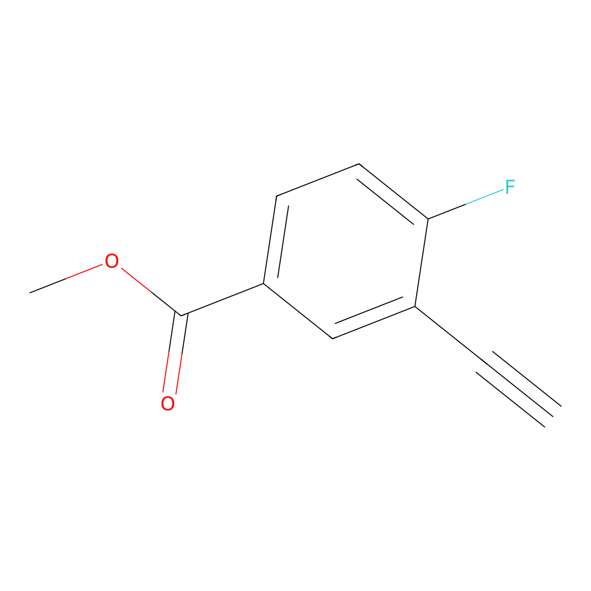Methyl 3-ethynyl-4-fluorobenzoate molecular structure, CAS 1263286-05-0