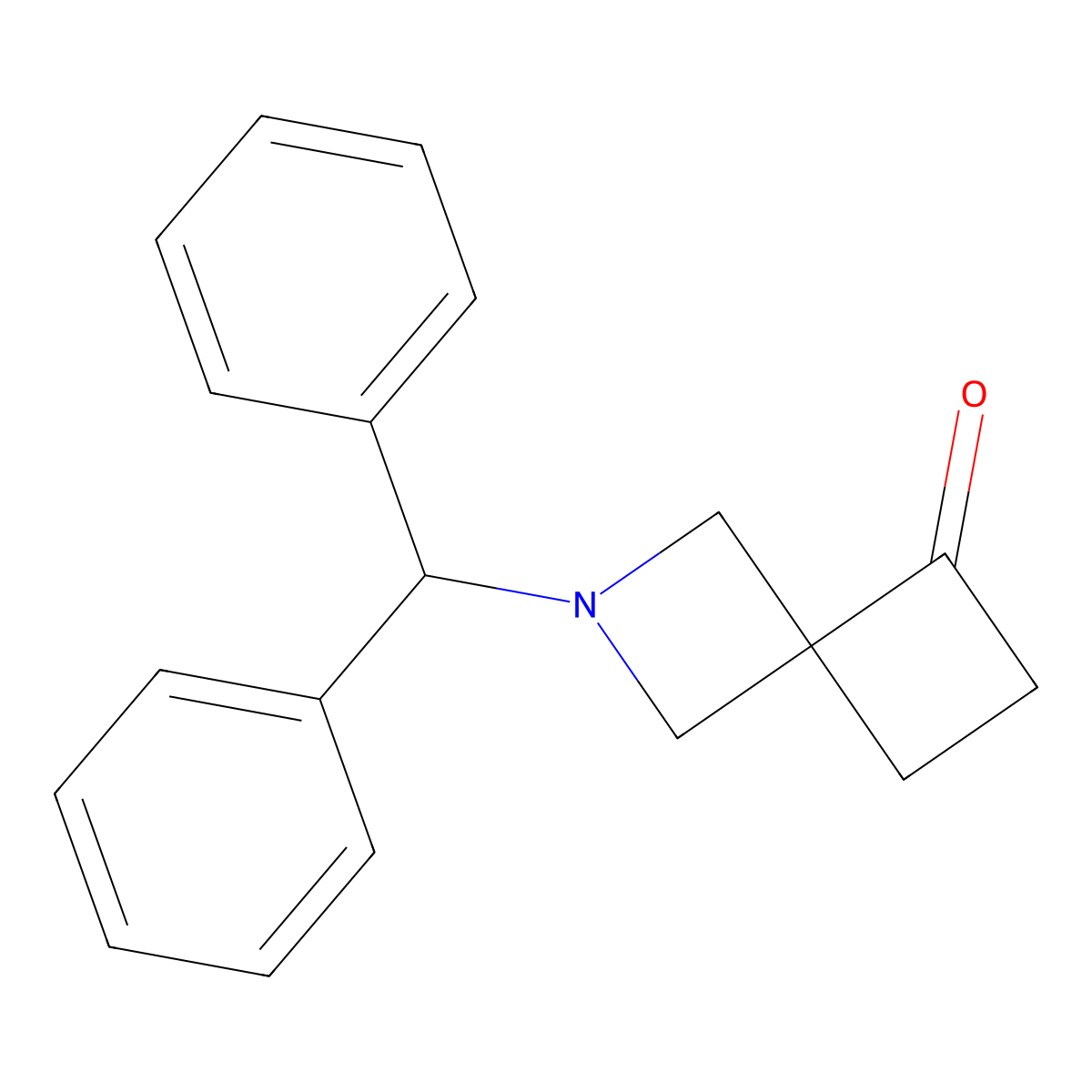 2-Benzhydryl-2-azaspiro[3.3]heptan-5-one molecular structure, CAS 1263296-80-5