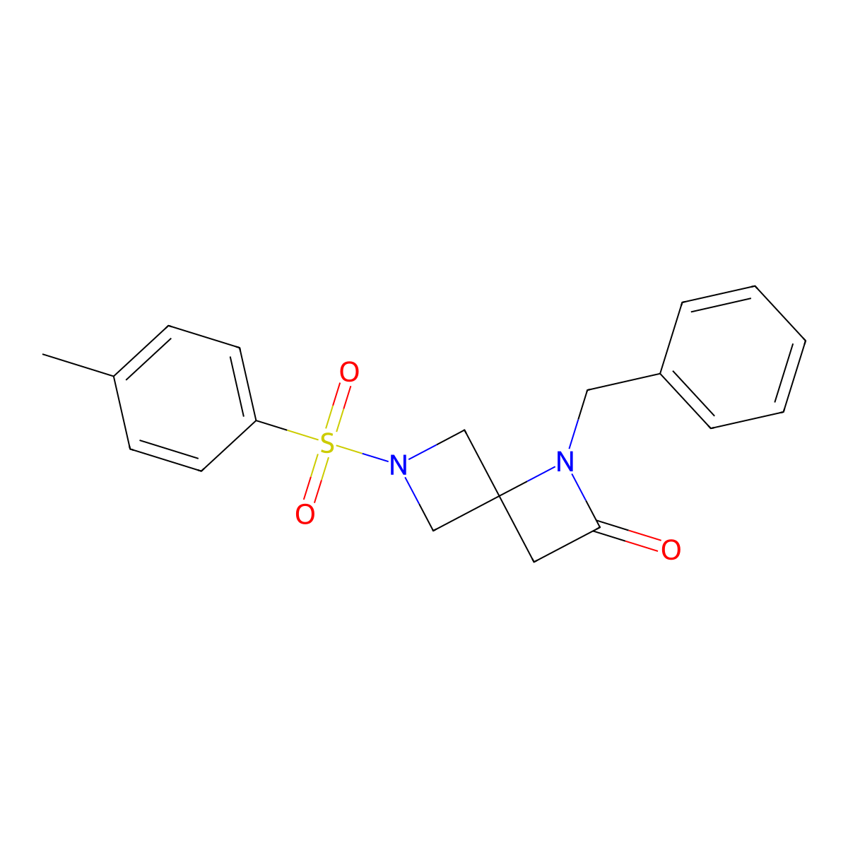 1-Benzyl-6-tosyl-1,6-diazaspiro[3.3]heptan-2-one molecular structure, CAS 1263296-91-8