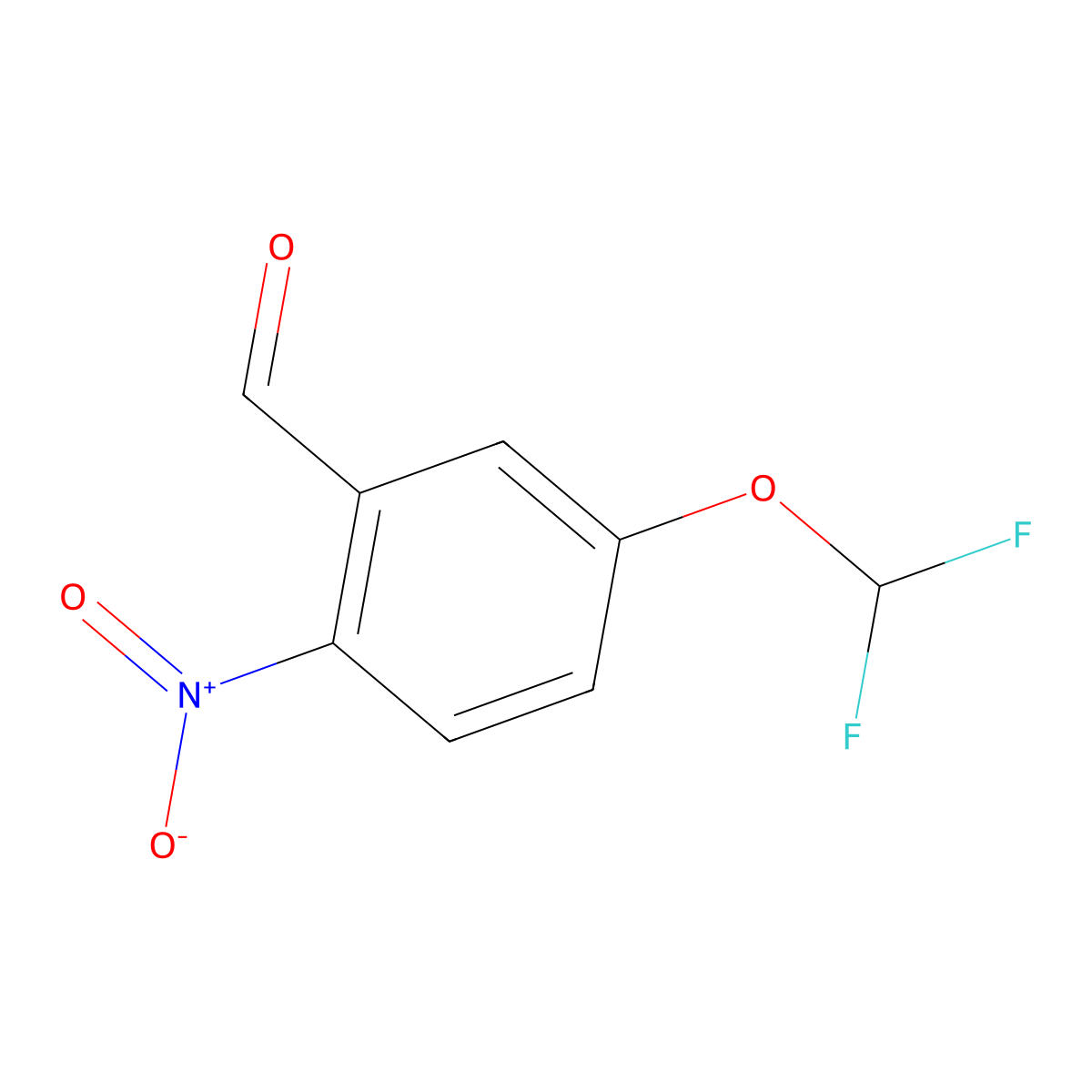 5-Difluoromethoxy-2-nitrobenzaldehyde molecular structure, CAS 1263299-71-3