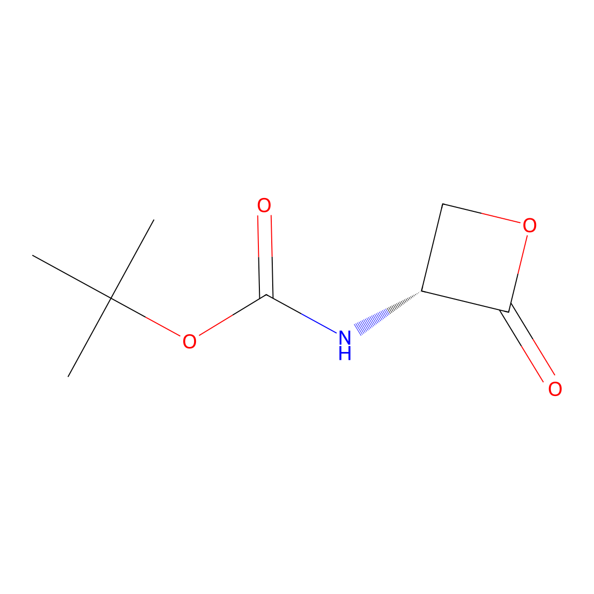 (R)-tert-Butyl (2-oxooxetan-3-yl)carbamate molecular structure, CAS 126330-77-6