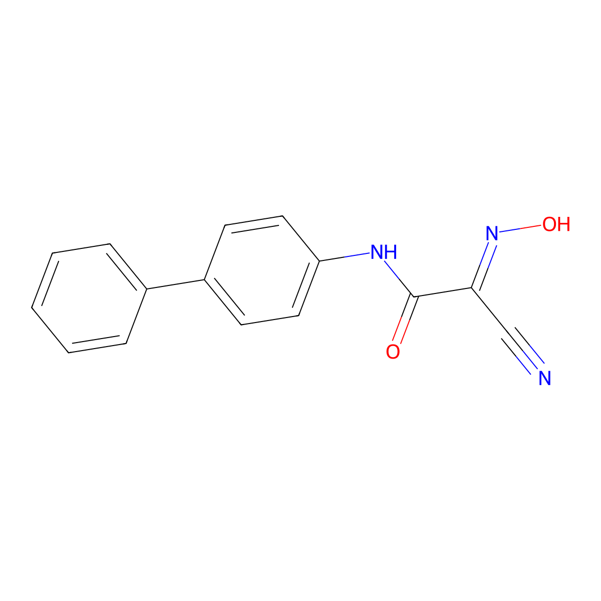(E)-({[1,1'-biphenyl]-4-yl}carbamoyl)methanecarbonimidoyl cyanide molecular structure, CAS 1263303-95-2