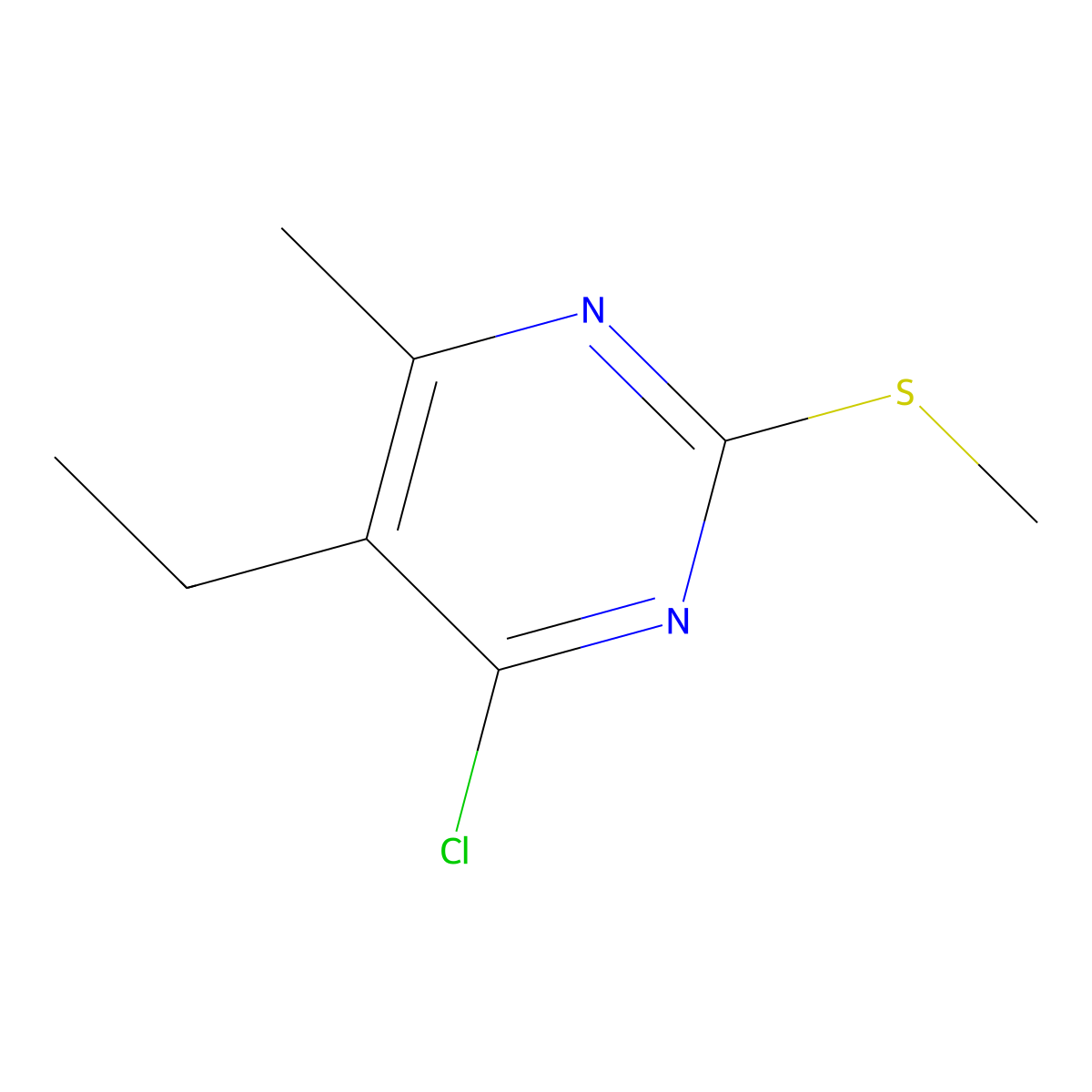 4-Chloro-5-ethyl-6-methyl-2-(methylsulfanyl)pyrimidine molecular structure, CAS 1263314-12-0