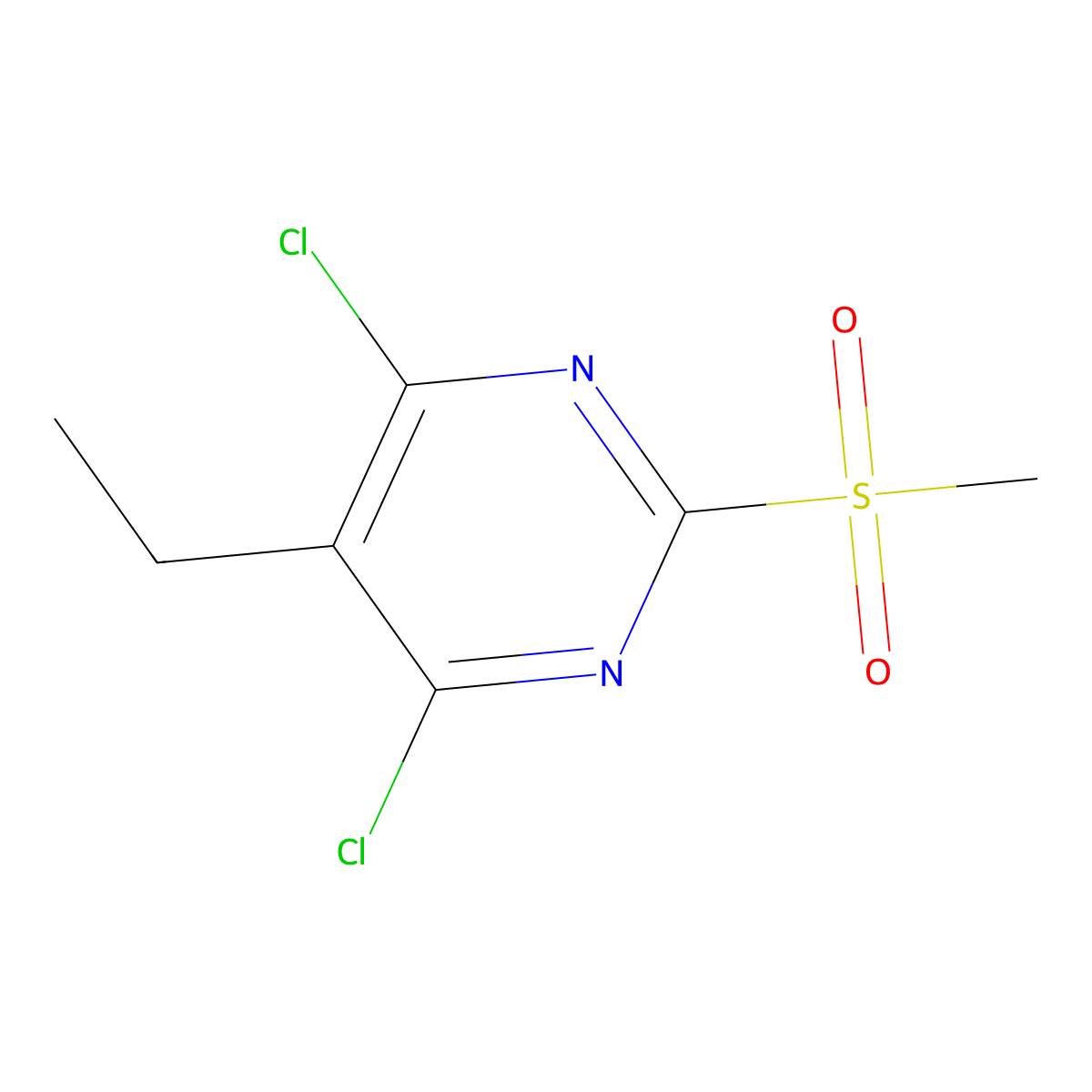 4,6-Dichloro-5-ethyl-2-(methanesulfonyl)pyrimidine molecular structure, CAS 1263314-16-4