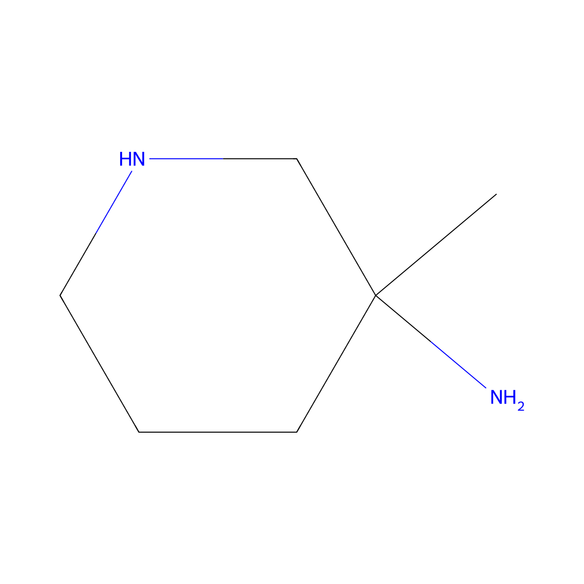 3-Methylpiperidin-3-amine molecular structure, CAS 1263315-04-3
