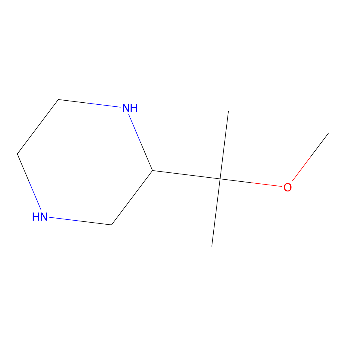 2-(1-methoxy-1-methylethyl)-Piperazine molecular structure, CAS 1263316-39-7
