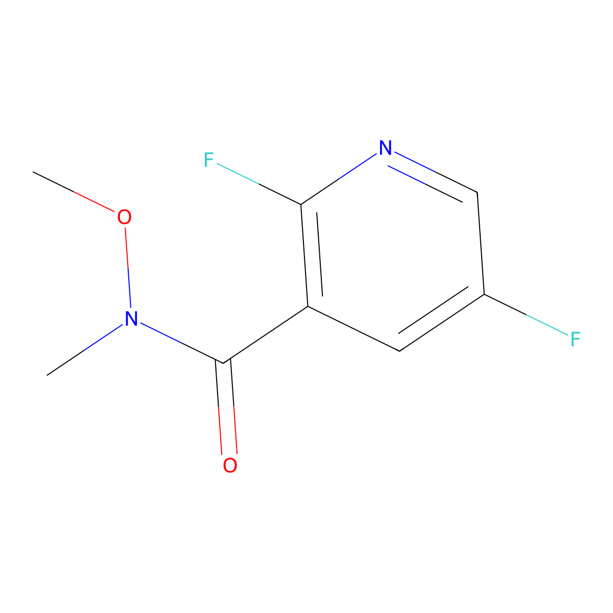 2,5-Difluoro-N-methoxy-N-methylnicotinamide molecular structure, CAS 1263316-53-5