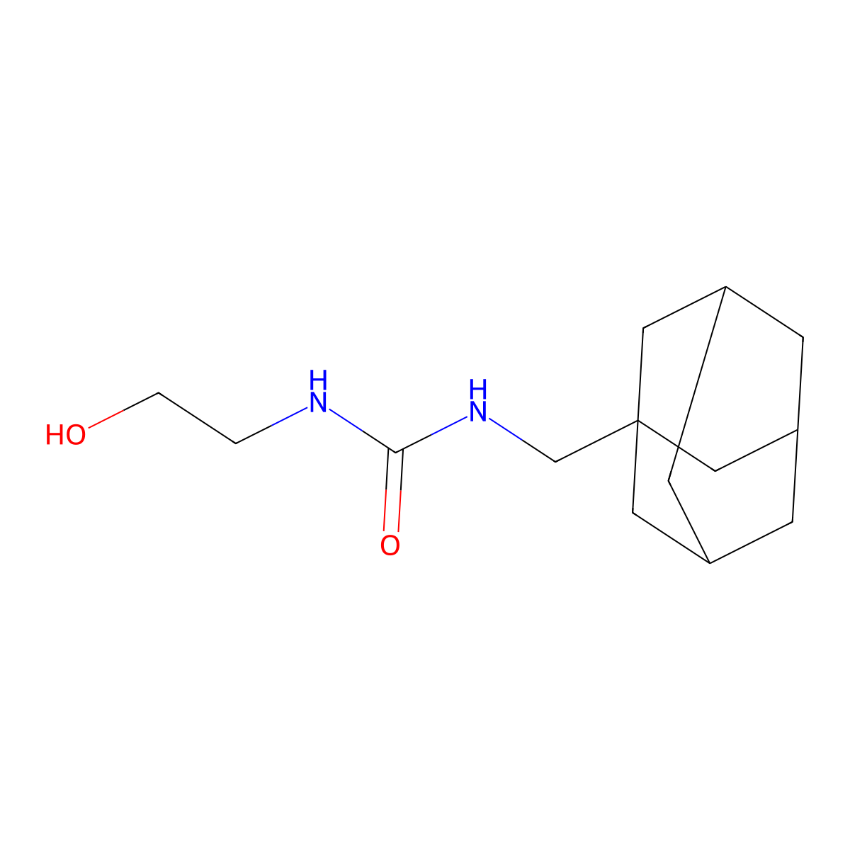 1-(1-Adamantylmethyl)-3-(2-hydroxyethyl)urea molecular structure, CAS 126334-06-3