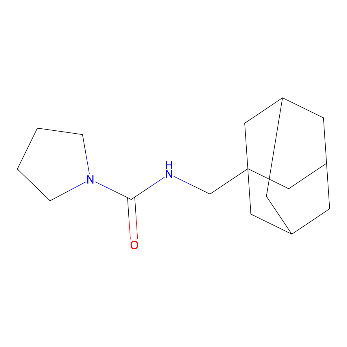 N-(1-adamantylmethyl)pyrrolidine-1-carboxamide molecular structure, CAS 126334-15-4