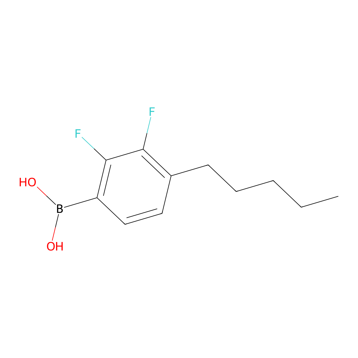 2,3-Difluoro-4-pentylphenylboronic acid molecular structure, CAS 126334-36-9