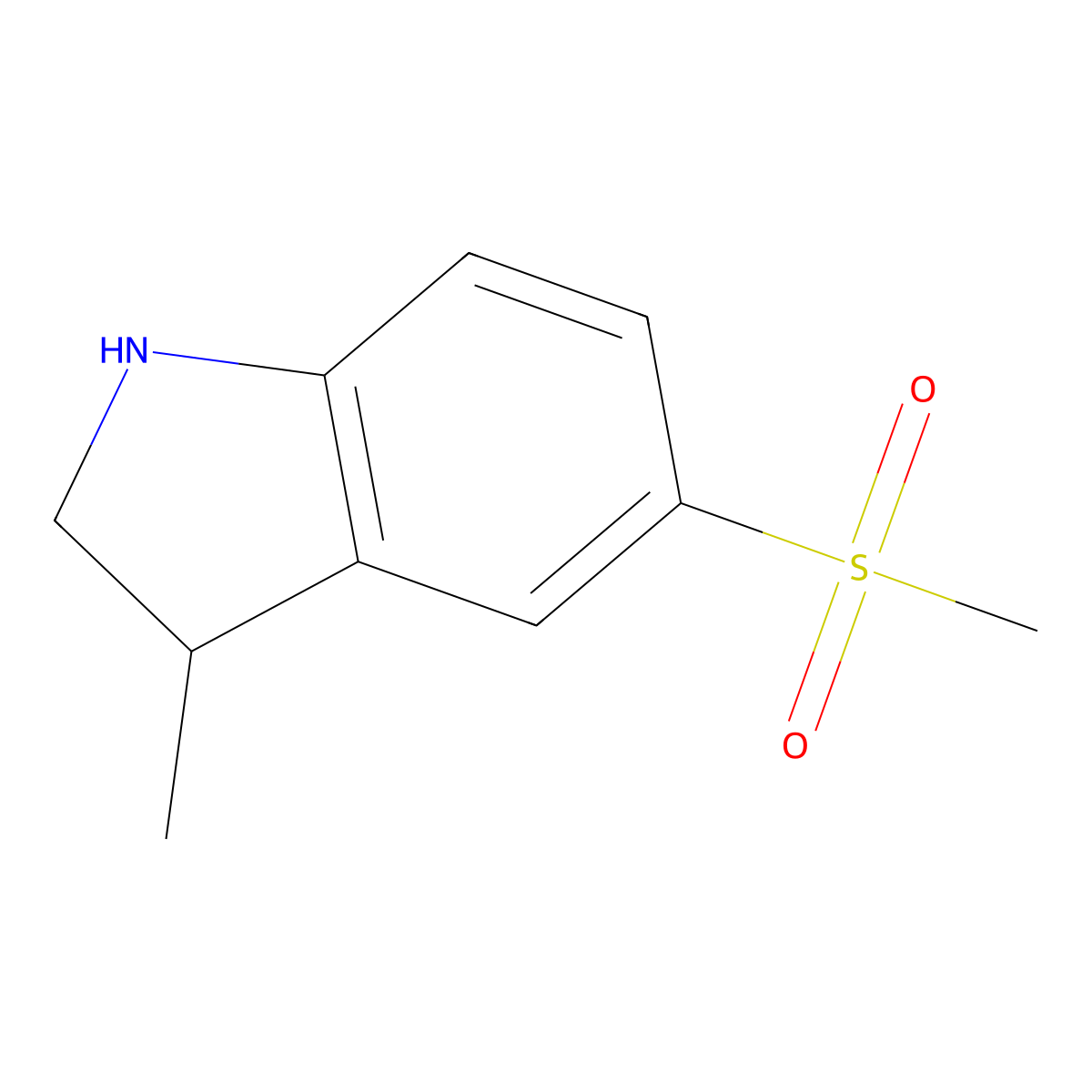 5-Methanesulfonyl-3-methyl-2,3-dihydro-1H-indole molecular structure, CAS 1263358-49-1