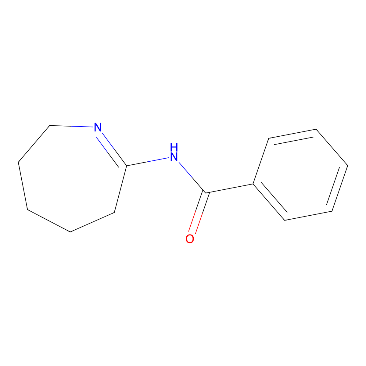 N-(3,4,5,6-tetrahydro-2H-azepin-7-yl)benzamide molecular structure, CAS 126336-83-2