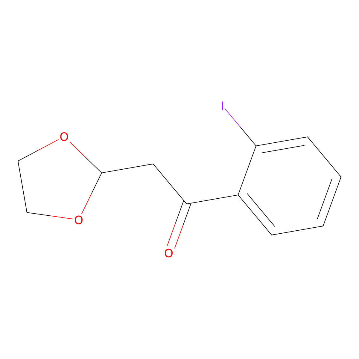 2-(1,3-Dioxolan-2-yl)-1-(2-iodo-phenyl)-ethanone molecular structure, CAS 1263365-44-1