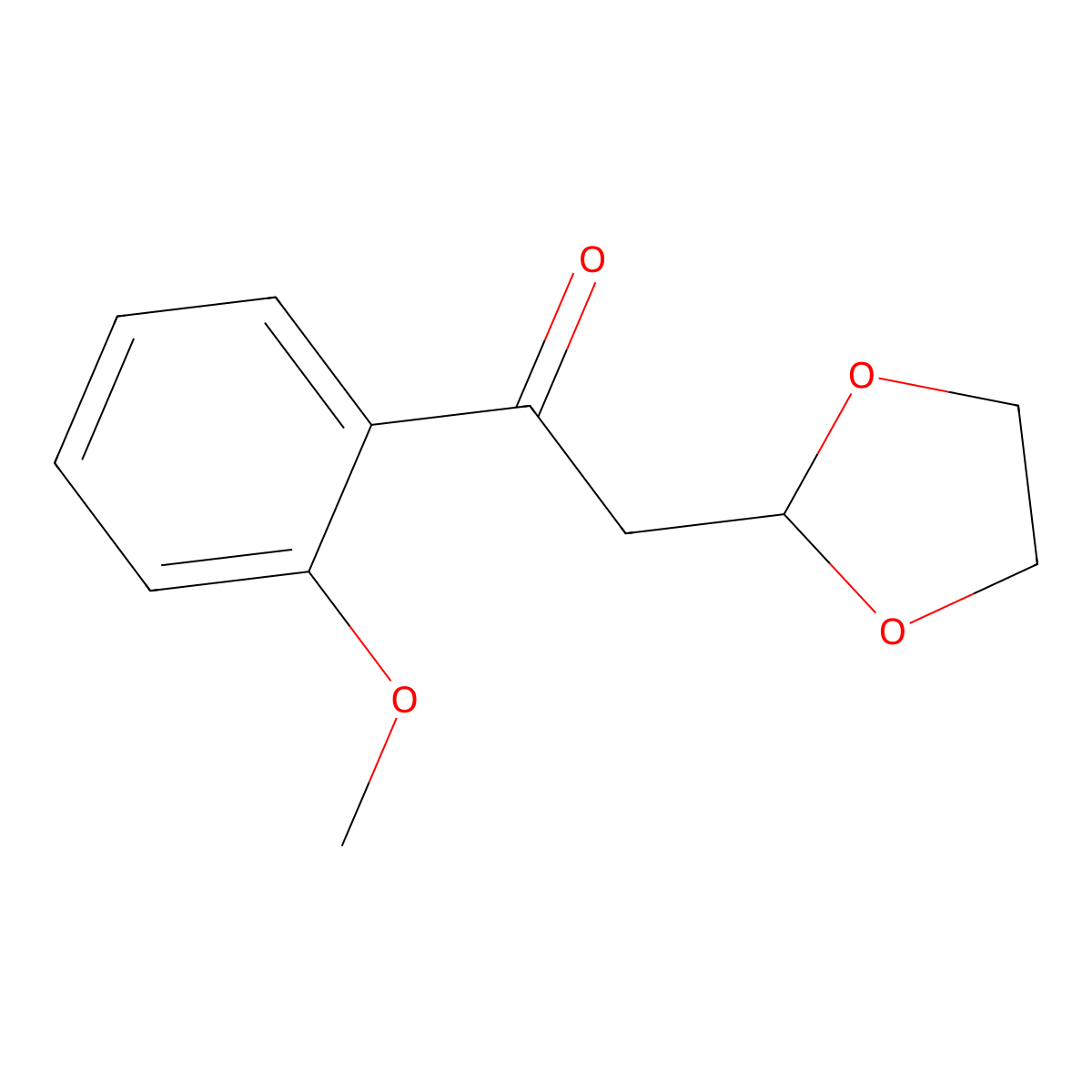 2-(1,3-Dioxolan-2-yl)-1-(2-methoxyphenyl)ethanone molecular structure, CAS 1263365-46-3