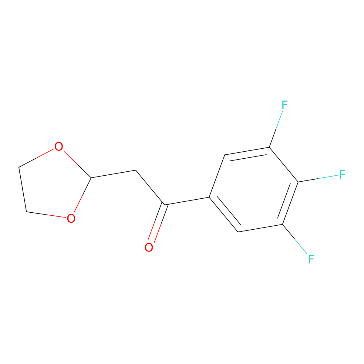 2-(1,3-Dioxolan-2-yl)-1-(3,4,5-trifluoro-phenyl)-ethanone molecular structure, CAS 1263365-50-9