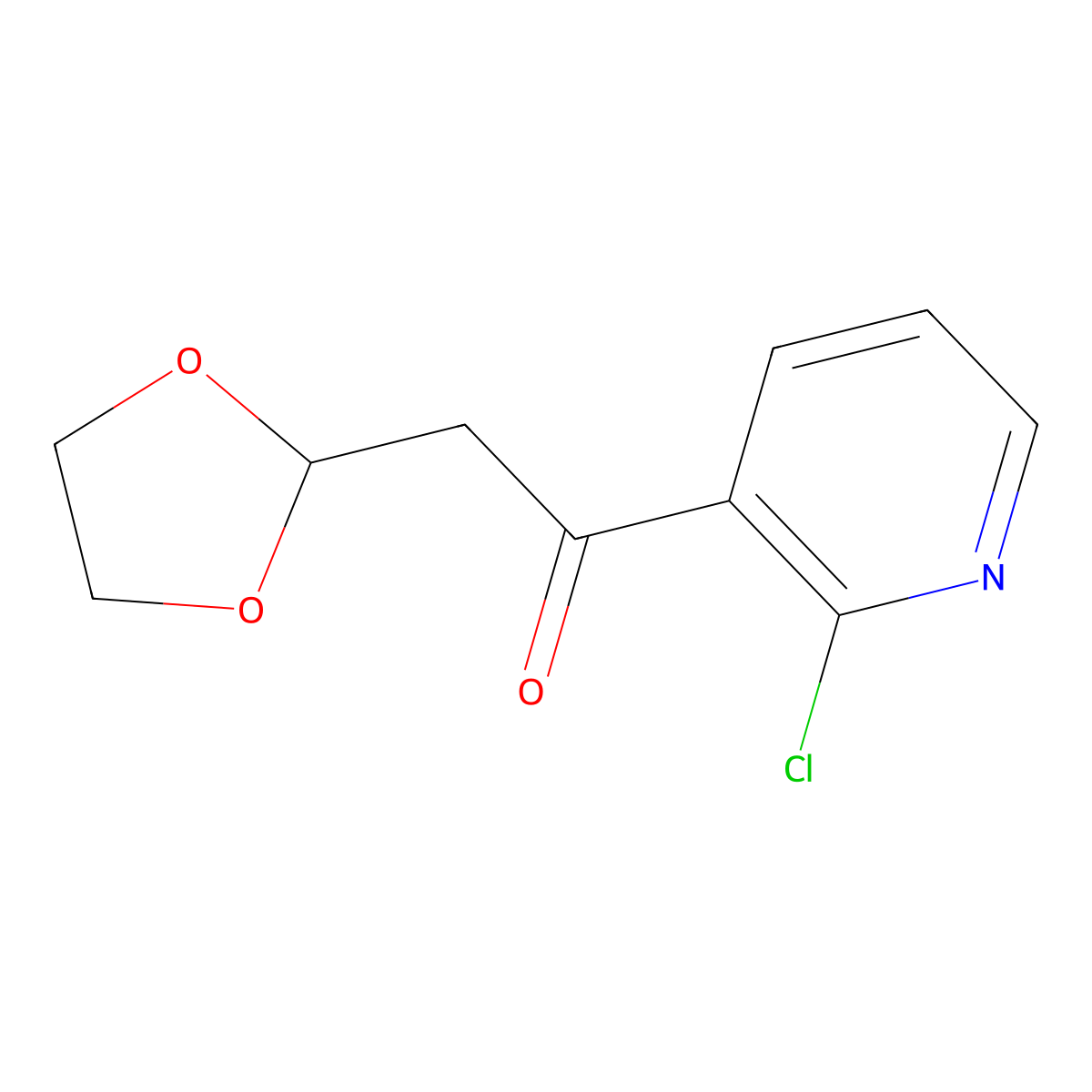 1-(2-Chloro-pyridin-3-yl)-2-(1,3-dioxolan-2-yl)-ethanone molecular structure, CAS 1263365-62-3