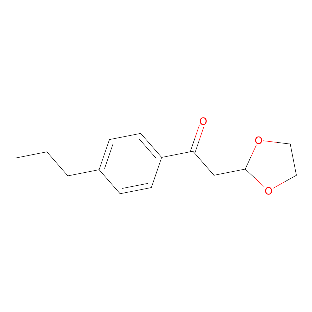 2-(1,3-Dioxolan-2-yl)-1-(4-propylphenyl)ethanone molecular structure, CAS 1263365-68-9