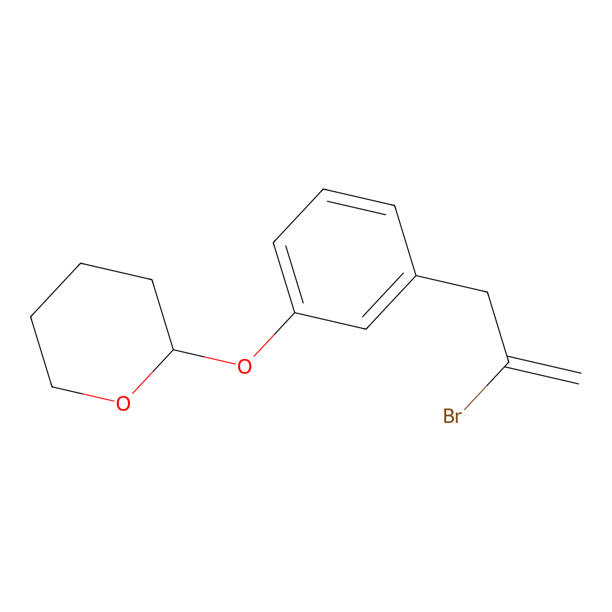 2-Bromo-3-(3-(Tetrahydro-pyran-2-yloxy)phenyl)-1-propene molecular structure, CAS 1263365-71-4