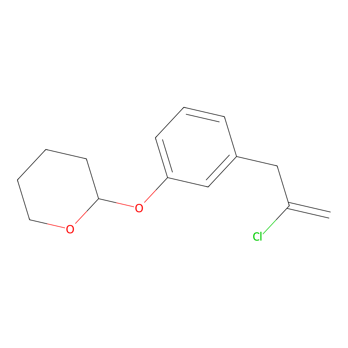 2-Chloro-3-(3-(Tetrahydro-pyran-2-yloxy)phenyl)-1-propene molecular structure, CAS 1263365-81-6