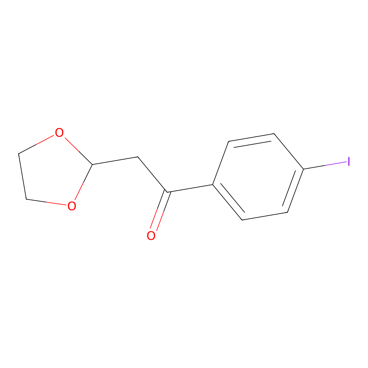 2-(1,3-Dioxolan-2-yl)-1-(4-iodo-phenyl)-ethanone molecular structure, CAS 1263365-88-3