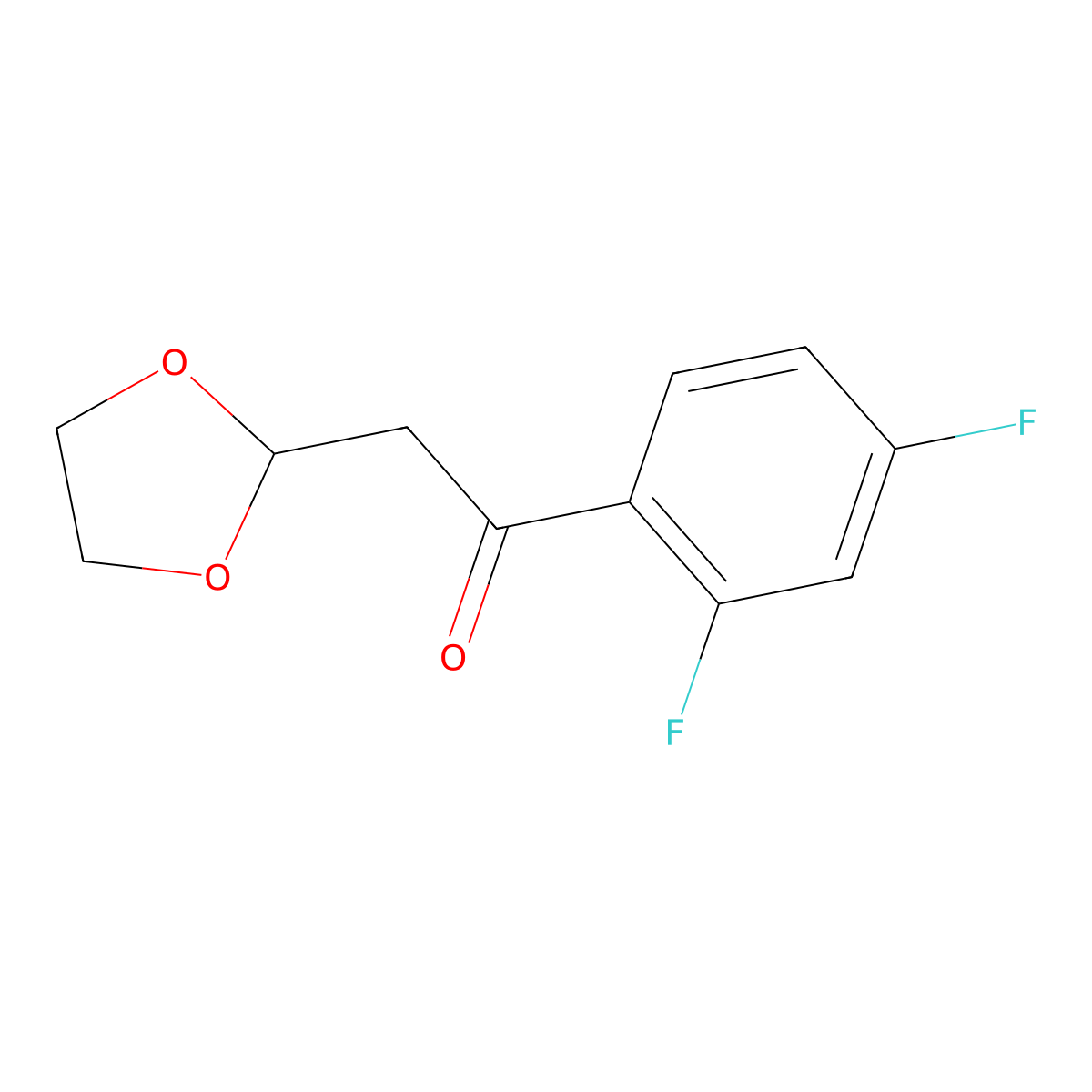 1-(2,4-Difluorophenyl)-2-(1,3-dioxolan-2-yl)ethanone molecular structure, CAS 1263365-97-4
