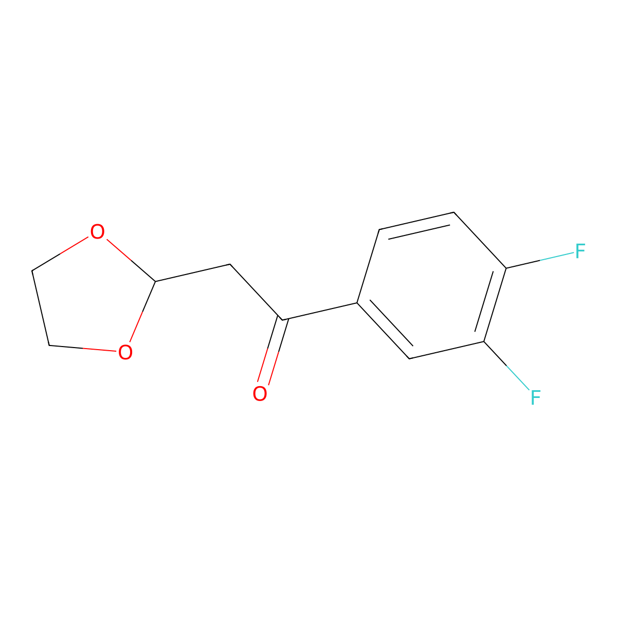 1-(3,4-Difluoro-phenyl)-2-(1,3-dioxolan-2-yl)-ethanone molecular structure, CAS 1263365-98-5