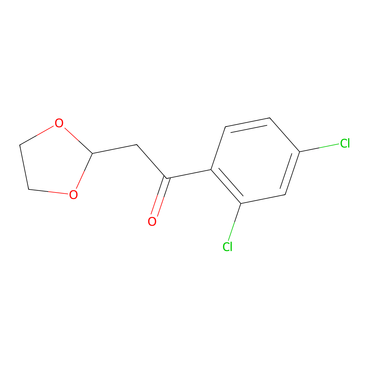 1-(2,4-Dichlorophenyl)-2-(1,3-dioxolan-2-yl)ethanone molecular structure, CAS 1263365-99-6