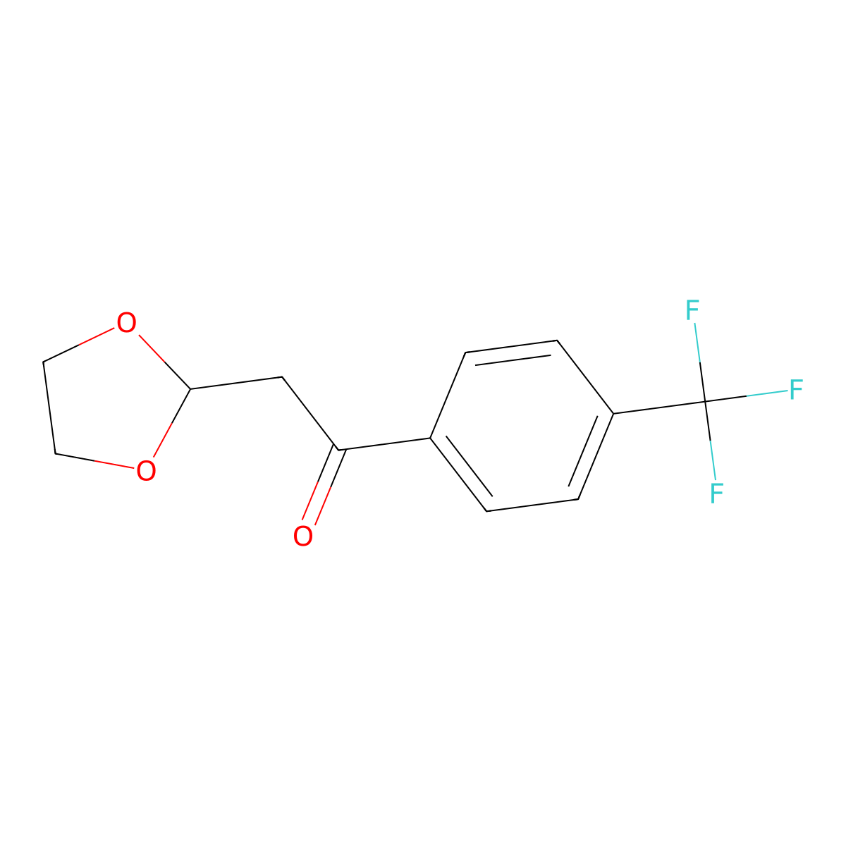 2-(1,3-Dioxolan-2-yl)-1-(4-trifluoromethyl-phenyl)-ethanone molecular structure, CAS 1263366-02-4