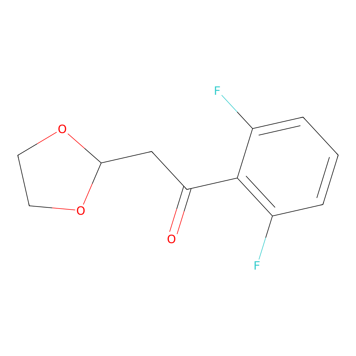 1-(2,6-Difluoro-phenyl)-2-(1,3-dioxolan-2-yl)-ethanone molecular structure, CAS 1263366-03-5