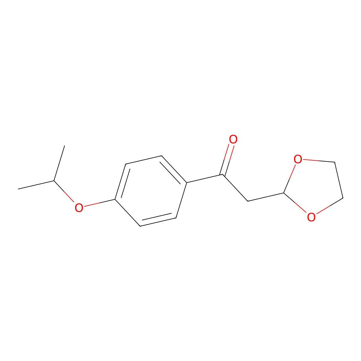 2-(1,3-Dioxolan-2-yl)-1-(4-isopropoxy-phenyl)-ethanone molecular structure, CAS 1263366-09-1