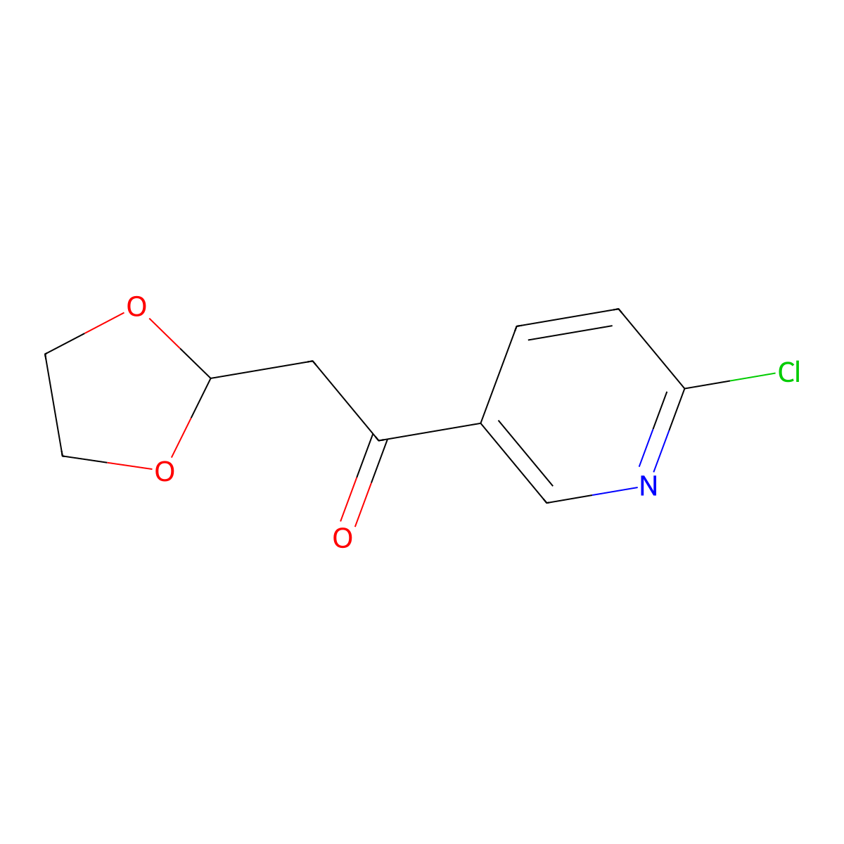 1-(6-Chloro-pyridin-3-yl)-2-(1,3-dioxolan-2-yl)-ethanone molecular structure, CAS 1263366-13-7